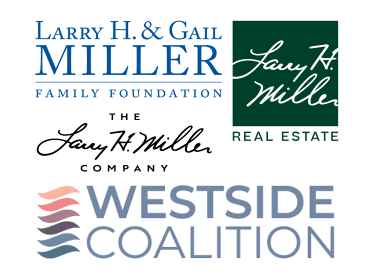 Logos: Larry H. & Gail Miller Foundation, Larry H. Miller Real Estate, The Larry H. Miller Company, Westside Coalition